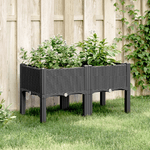 vidaXL Fioriera da Giardino con Gambe Nera 80x40x42 cm in PP