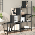 vidaXL Libreria Nera 122x30x102 cm in Legno Multistrato e Metallo