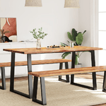 vidaXL Tavolo da Pranzo Bordi Vivi 160x80x75 cm Legno Massello Acacia