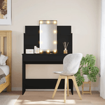 vidaXL Toeletta con Luci LED Nera 96x40x142 cm