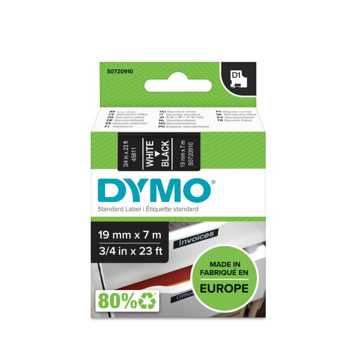 DYMO-D1---Standard-Etichette---Bianco-su-nero---19mm-x-7m