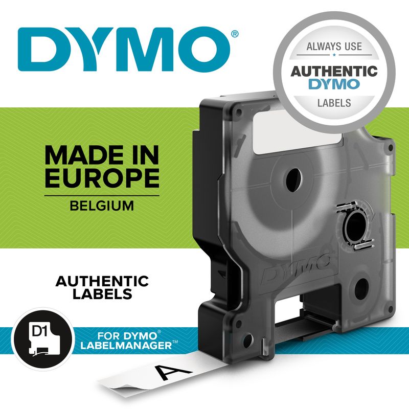 DYMO-D1---Standard-Etichette---Bianco-su-nero---19mm-x-7m