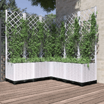 vidaXL Fioriera da Giardino con Graticcio Bianco 120x120x136 cm PP