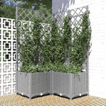 vidaXL Fioriera da Giardino con Graticcio Grigio Chiaro 80x80x136cm PP