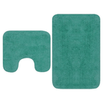 vidaXL Set Tappetini per Bagno 2 pz in Tessuto Turchese