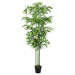 Albero Bambù Artificiale 384 Foglie 120 cm Verde