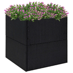 vidaXL Fioriera da Giardino Nero 80x80x80 cm in Polyrattan