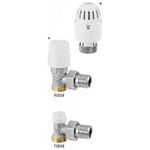 Rbm Valvola + Detentore Angolare Rame 3-8+ Testa Termostatica Tl70 Bianco