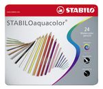 STABILO-Matita-colorata-acquarellabile---STABILOaquacolor---Scatola-in-Metallo-da-24-colori-assortiti