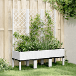 vidaXL Fioriera da Giardino con Graticcio Bianco 120x40x142 cm PP