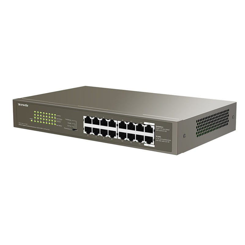 Tenda-TEG1116P-16-150W-EU-switch-di-rete-Non-gestito-Gigabit-Ethernet--10-100-1000--Supporto-Power-over-Ethernet--PoE--Bronzo