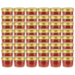 Vasi per Marmellata in Vetro Coperchio Oro 48 pz 110 ml