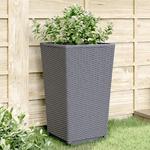 vidaXL Fioriere da Giardino 4 pz Grigie 32,5x32,5x57 cm in PP