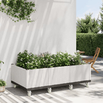 vidaXL Fioriera da Giardino con Ruote Bianca 150x80x54 cm in PP