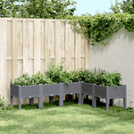 vidaXL Fioriera da Giardino con Gambe Grigia 160x120x42 cm in PP