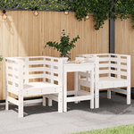 Sedie da Giardino 2pz Bianche 61,5x53x71cm Legno Massello Pino