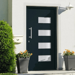 vidaXL Porta d'Ingresso in Alluminio e PVC Antracite 110x210 cm