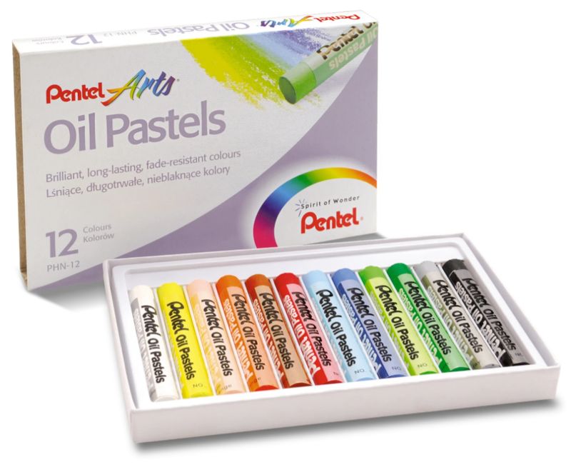 Pentel-PHN-12-pastello-Pastello-a-olio-Multicolore-12-pz