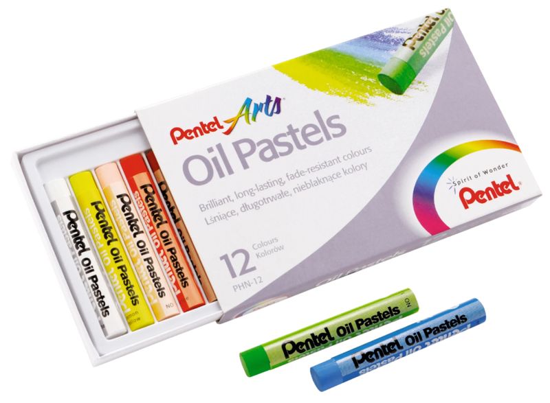 Pentel-PHN-12-pastello-Pastello-a-olio-Multicolore-12-pz