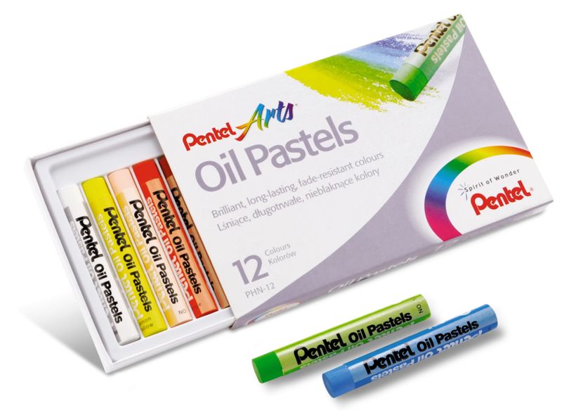 Pentel-PHN-12-pastello-Pastello-a-olio-Multicolore-12-pz