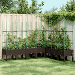 vidaXL Fioriera da Giardino con Traliccio Marrone 200x160x142,5 cm PP