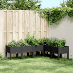 vidaXL Fioriera da Giardino con Gambe Nera 160x120x42 cm in PP