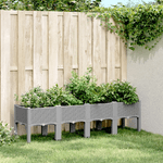 vidaXL Fioriera da Giardino con Gambe Grigio Chiaro 160x40x42 cm in PP