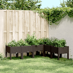 vidaXL Fioriera da Giardino con Gambe Marrone 160x120x42 cm in PP