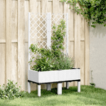 vidaXL Fioriera da Giardino con Graticcio Bianco 80x40x142 cm PP