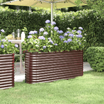 vidaXL Letto Giardino Acciaio Verniciato a Polvere 152x40x68cm Marrone