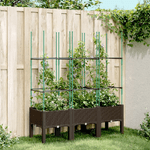 vidaXL Fioriera da Giardino con Traliccio Marrone 120x40x142,5cm in PP