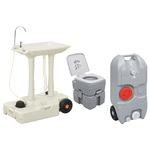 vidaXL Set Toilette Portatile Campeggio Supporto Lavamani Tanica Acqua