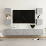 vidaXL Set di Mobili Porta TV 6 pz Grigio Cemento in Legno ingegnerizzato