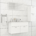 vidaXL Set Mobili da Bagno Bianco Lucido in Truciolato