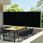 Tenda Laterale Retrattile per Patio 600x160 cm Nera