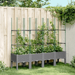 vidaXL Fioriera Giardino con Traliccio Grigio Chiaro 160x40x142,5cm PP