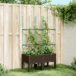 vidaXL Fioriera da Giardino con Traliccio Marrone 80x40x142,5 cm in PP