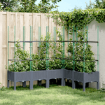 vidaXL Fioriera Giardino con Graticcio Grigia 160x120x142,5 cm in PP