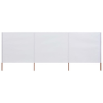 vidaXL Paravento a 3 Pannelli in Tessuto 400x80 cm Bianco Sabbia