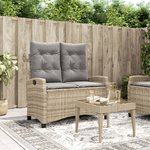 vidaXL Panca Reclinabile da Giardino con Cuscini Beige in Polyrattan