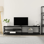 vidaXL Mobile Porta TV Nero 200x40x50cm in Legno ingegnerizzato e Metallo