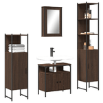 vidaXL Set Mobili da Bagno 4 pz Rovere Marrone in Legno Multistrato