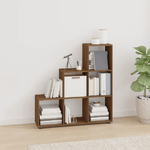 Libreria a Scala Rovere Marrone 107 cm in Legno ingegnerizzato