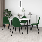 vidaXL Sedie da Pranzo 4 pz Verde Scuro in Velluto