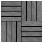 Piastrelle Decking 11 pz Goffrature WPC 30x30 cm 1 mq Grigio