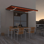 vidaXL Tenda da Sole Manuale con LED 400x350 cm Arancione e Marrone