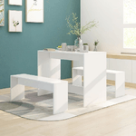 vidaXL Set da Pranzo 3 pz Bianco in Legno ingegnerizzato