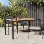 vidaXL Tavolo da Giardino 150x90x75 cm Polyrattan Legno di Acacia Nero