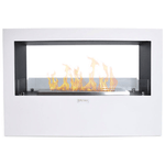 Divina Fire Camino a bioetanolo da terra per interno esterno Giotto S Bianco 100x30x70