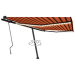 vidaXL Tenda da Sole Manuale con LED 400x350 cm Arancione e Marrone